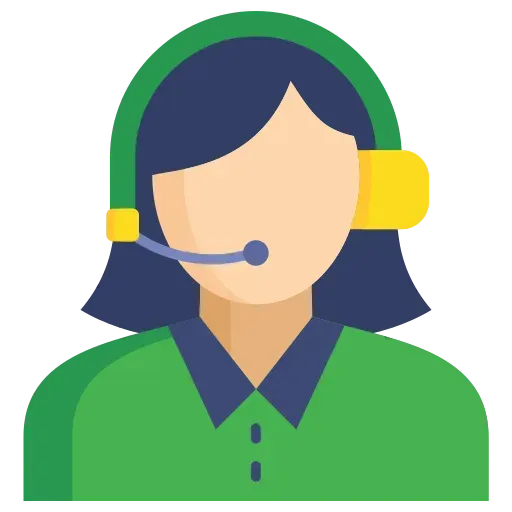 Customer service representative wearing a headset, symbolizing support and engagement for landscaping services.